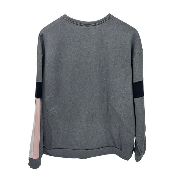 Nike Sweatshirt Womens Large Gray Pink Colorblock Center Swoosh Therma Pullover - Picture 4 of 9